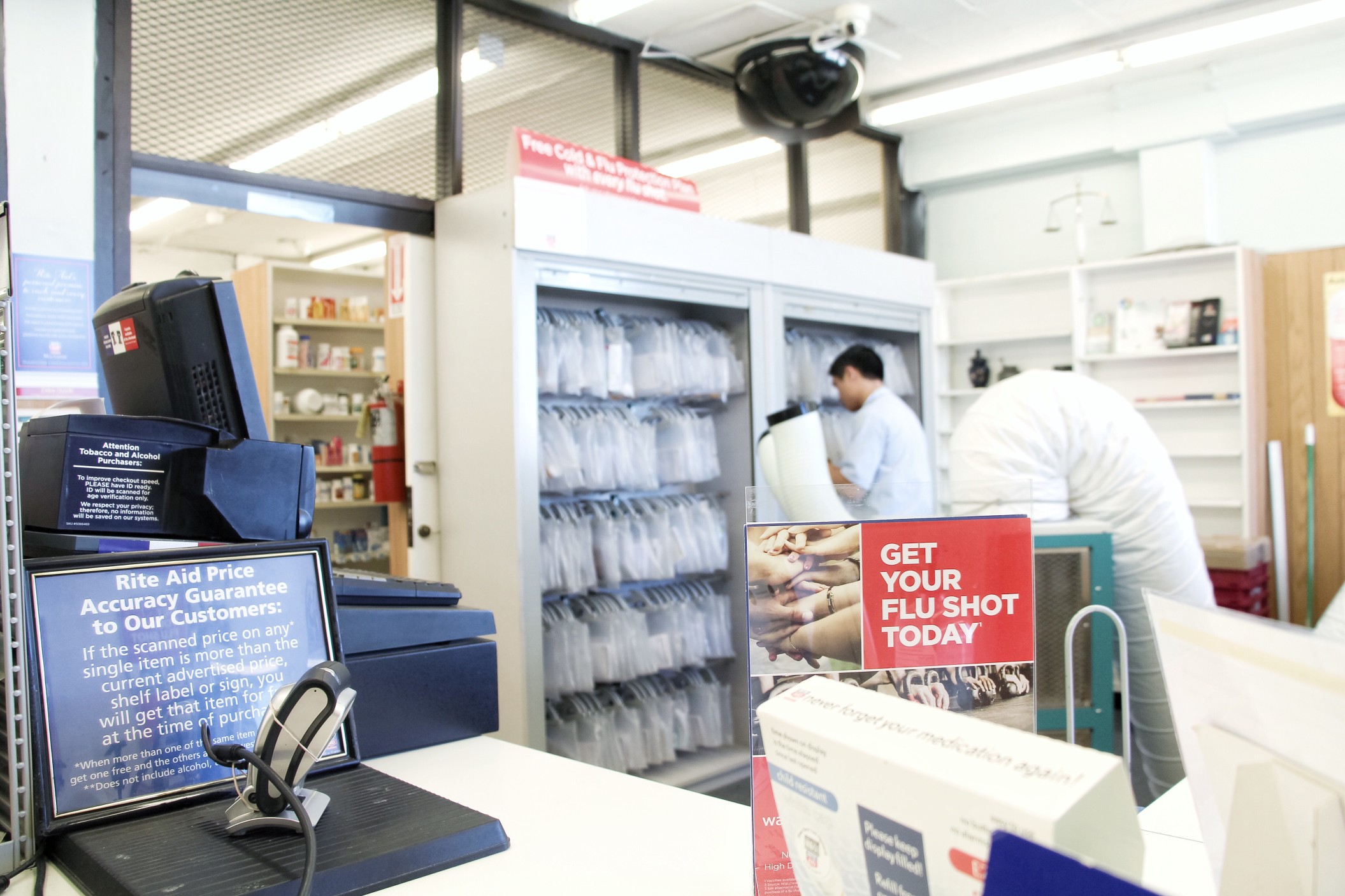 counter at pharmacy