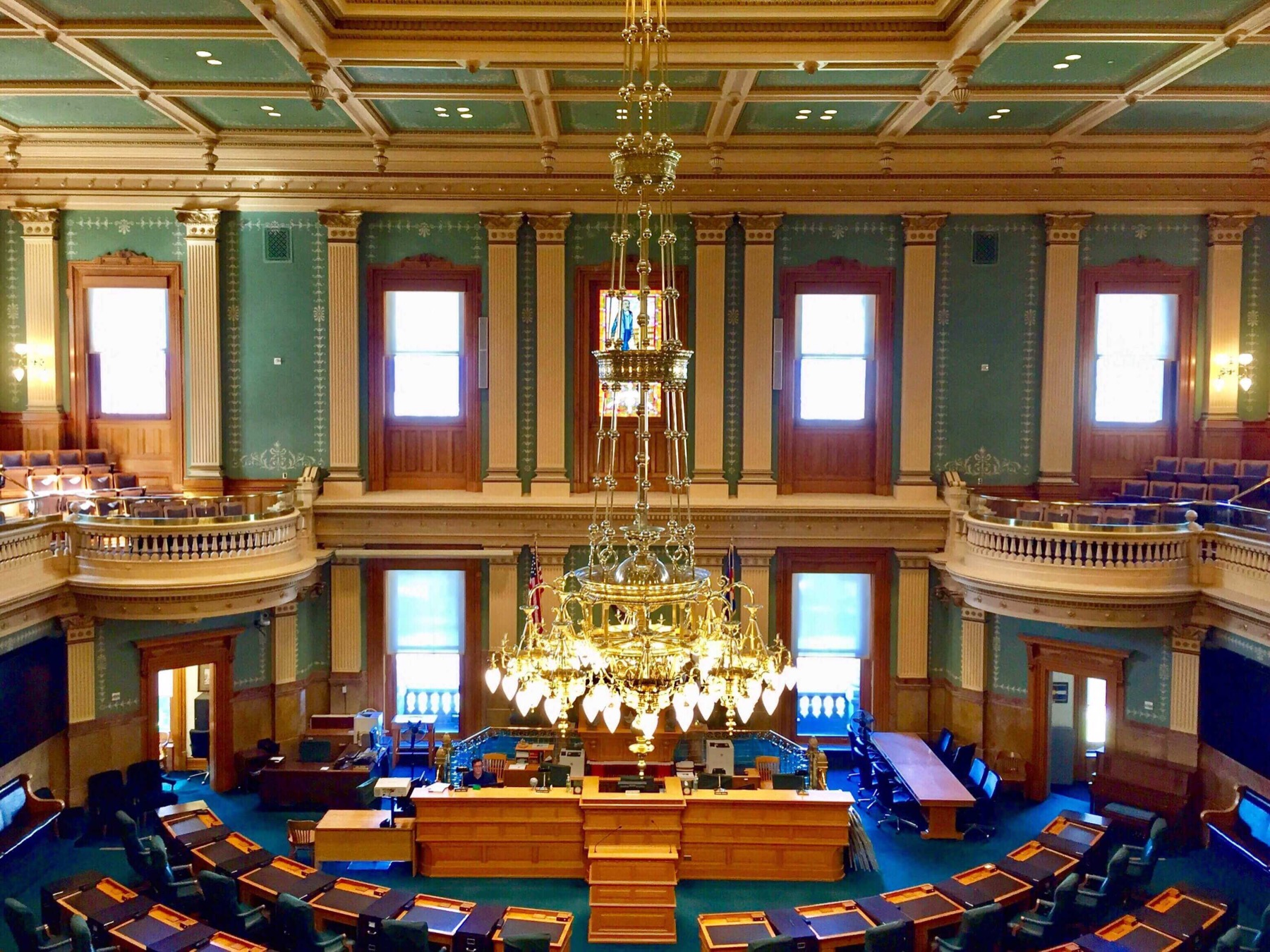 Interior of the Colorado state legislature chamber