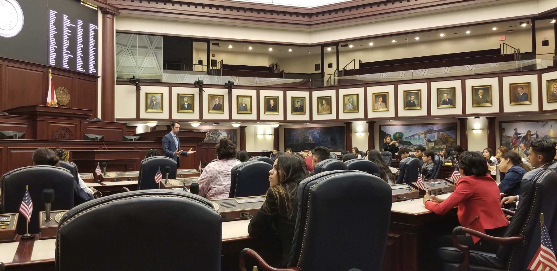 Interior of the Florida state legislature chamber