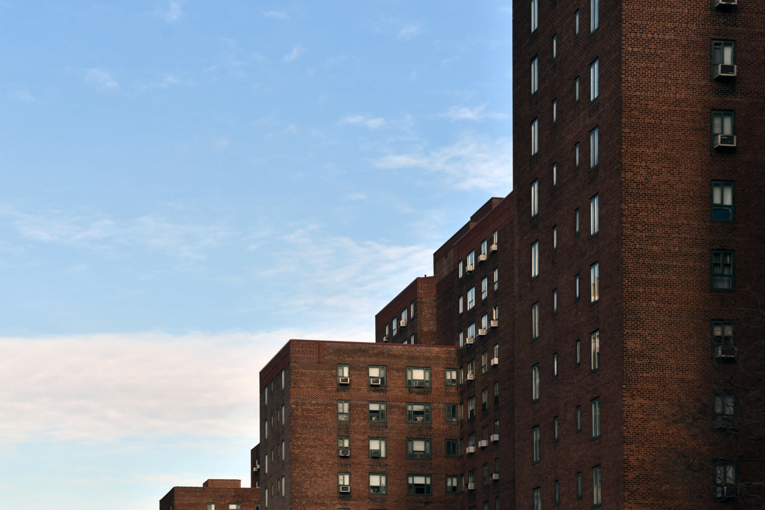 Skyline with housing project buildings