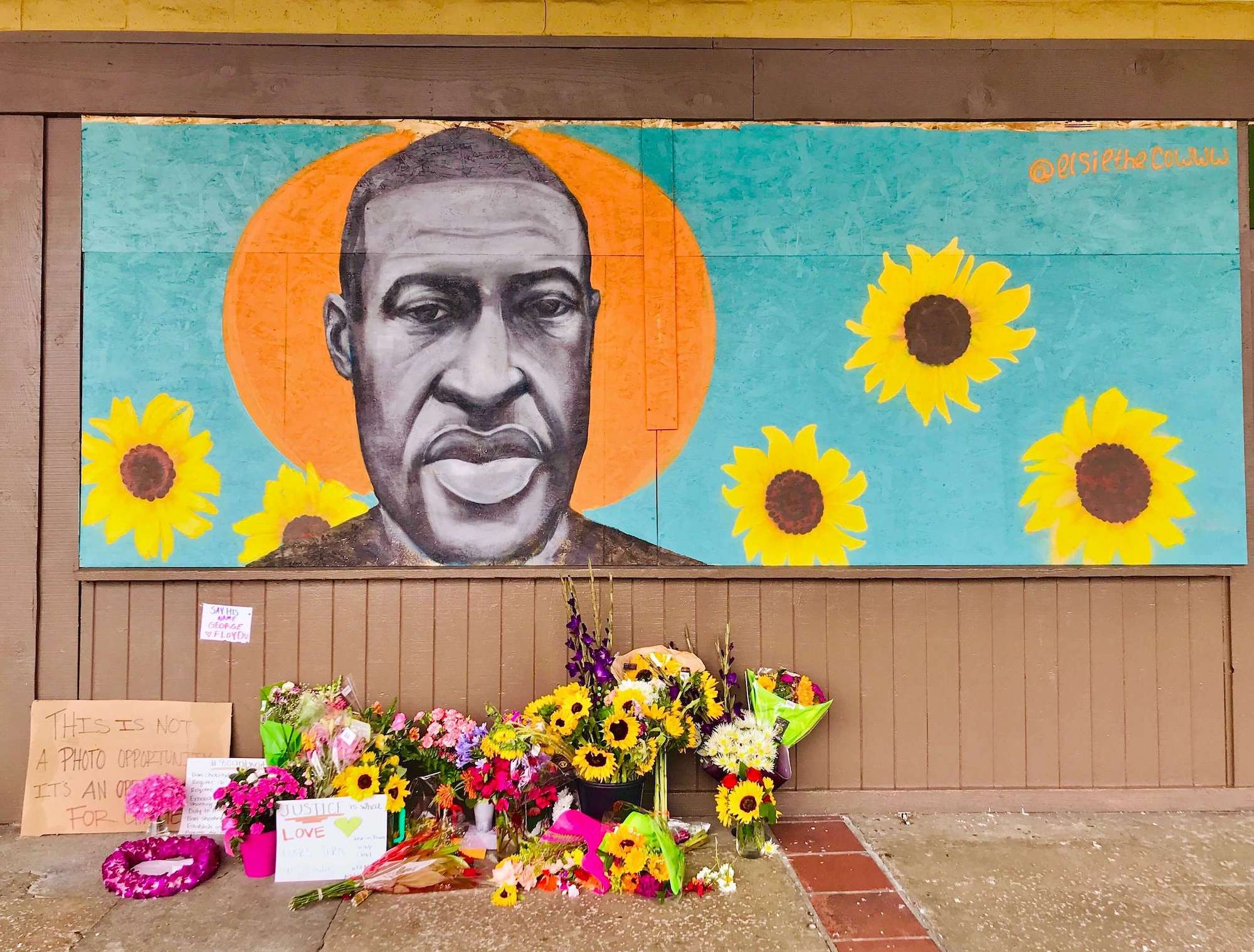 Mural and Memorial for George Floyd