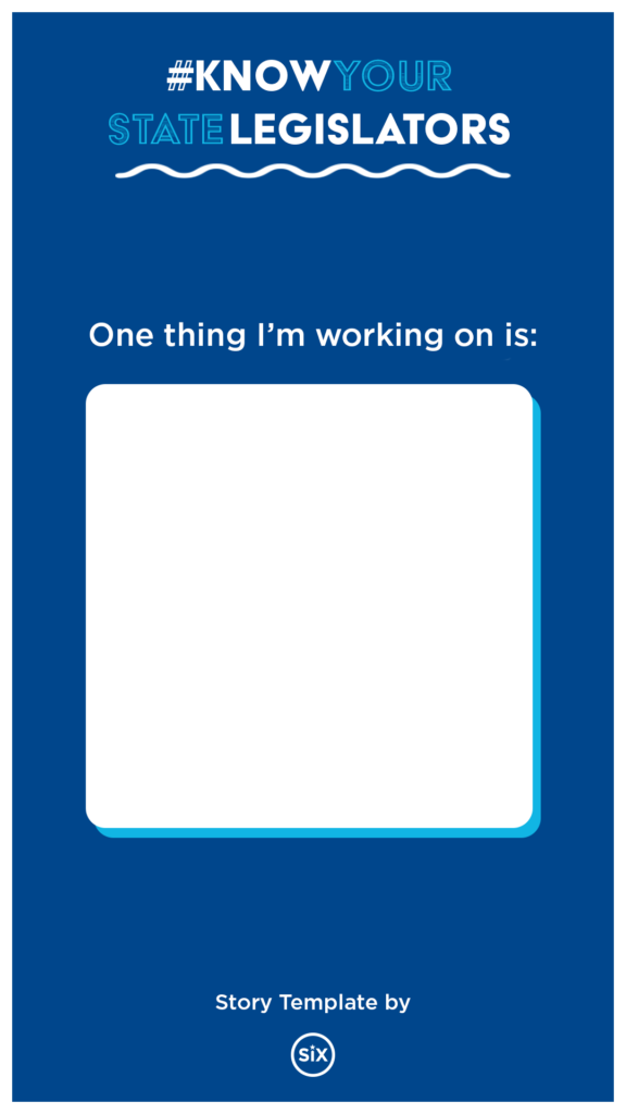 Instagram story template; prompt reads: "One thing I'm working on is"