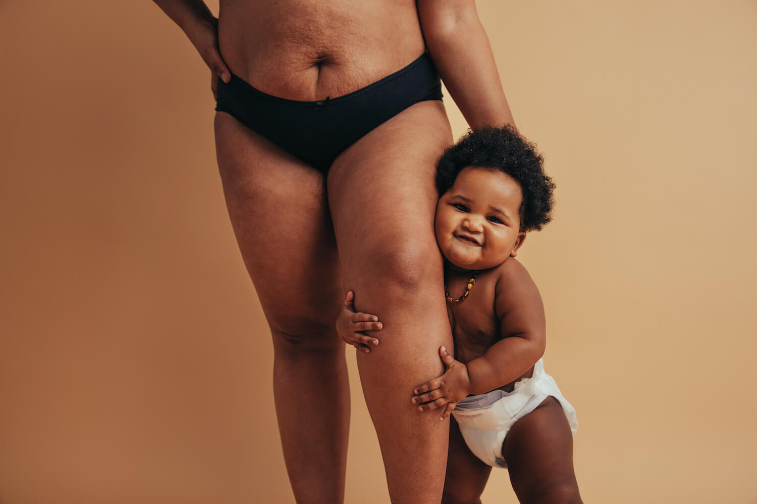Black mother with baby post partum
