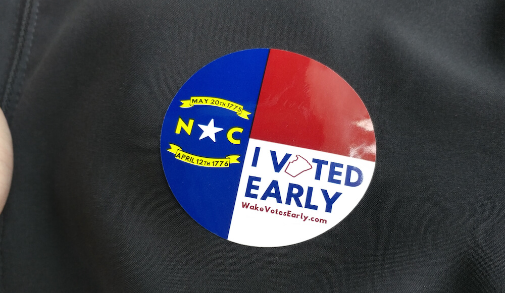 I Voted Early sticker NC